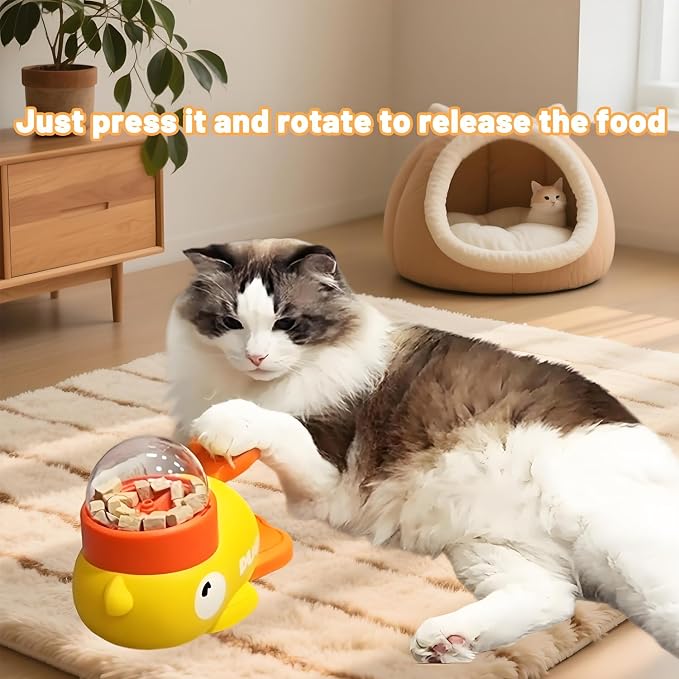 Interactive Duck Puzzle Treat Dispenser Anti-Bloat IQ Training Pet Toys | Slow Feeder Puzzle, Mental Stimulation & Anxiety Relief, Helps Reduce Vomiting and Overeating, Indoor Enrichment