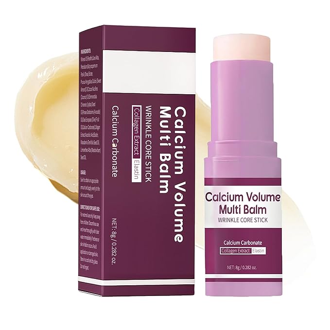 Calcium Multi Balm, Calcium Volume Multi Balm, Wrinkle Core Stick, Collagen Moisturing Stick, Anti-aging, Hydrating, Firming Skin, Suitable for Eyes, Neck, Face, 8g