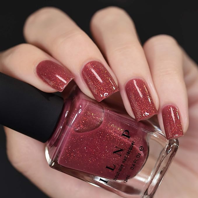 ILNP Cross My Heart - Crisp Rustic Red Holographic Jelly Nail Polish