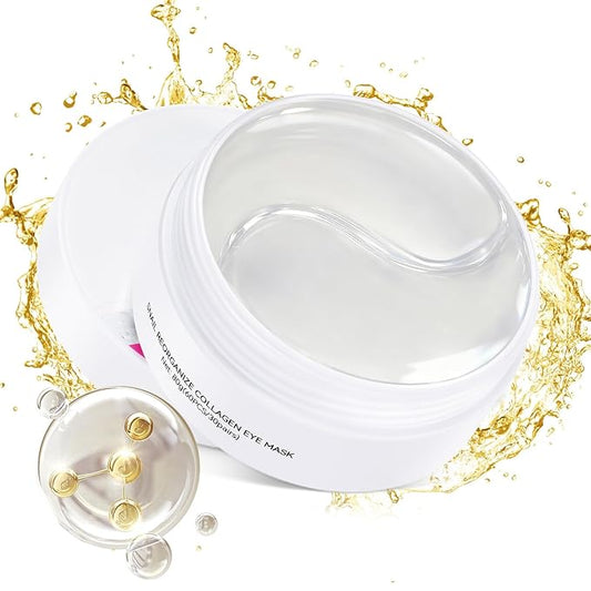 LAVONE Eye Mask - 30 Pairs Snail Under Eye Patches Skin Care Products - Eye Masks Skincare for Dark Circles and Puffiness, Reduce Wrinkles, Eye Bags and Fine Lines, for Women and Man - White