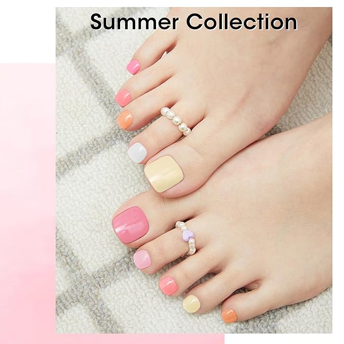 GELLEN Nude Pink French Nail Polish, Quick Air Dry Non-gel Regular Nail Polish No Light Needed for Finger Toe & Fake Nails | 6-color Spring Summer, Apply 2 Thin Coats | Toxin TPO HEMA Free, No Chip