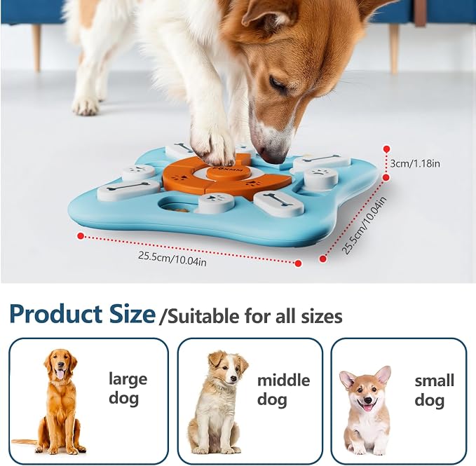 FOXMM Interactive Dog Treat Puzzle Toys for IQ Training&Mental Stimulating | Fun Slow Feeder,Large Medium Small Dogs Enrichment Toys with Squeak Design,Ideal Gifts for Puppies,Cats,Dogs