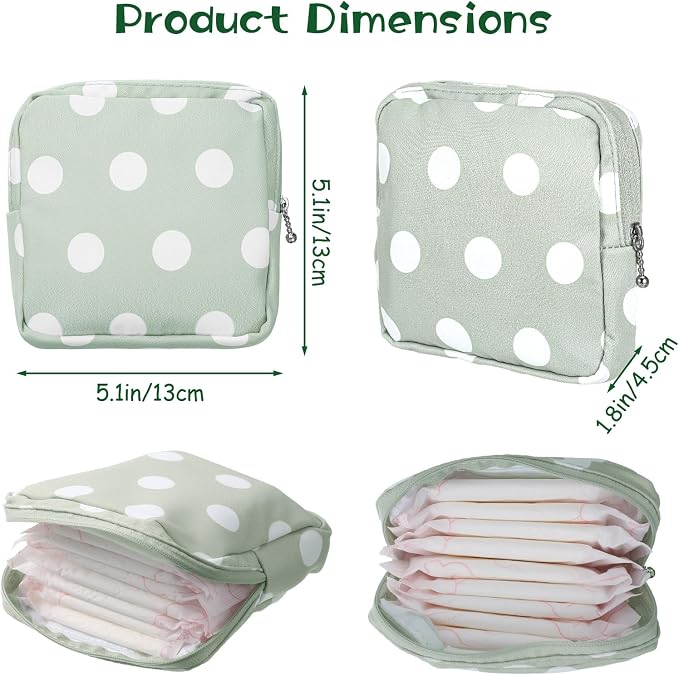 ElevateTech Sanitary Napkin Storage Bags, 4 Pcs Pad Bag for Period Tampon Bags Portable Menstrual Pad Pouch Feminine Pouch First Period Bag Gifts for Women