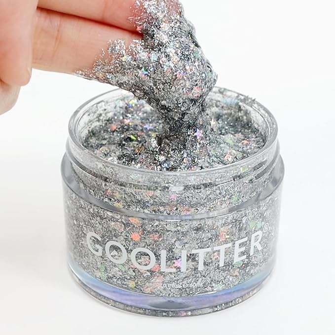 Face, Body & Hair Holographic Silver Glitter Gel [Elf's Wish] 2oz (60mL) | Chunky | K-Beauty | Halloween, Festival, EDM, Rave, Party, Concert, Costume Makeup| Vegan, Cruelty Free