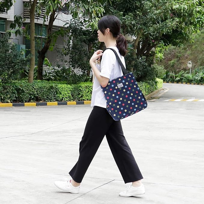 KAMO Floral Tote Bag - Waterproof Lightweight Handbags Travel Shoulder Bag for Hiking Yoga Gym Swimming Travel Beach