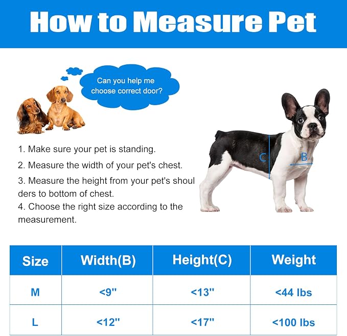 Aluminum Pet Door with Panels,Durable Dog Door with Automatic Closing Magnetic Flaps, Slide-in Panel & 4 Security Locks, Suitable for Interior and Exterior Doors, Screen and Wall, Large, Sliver
