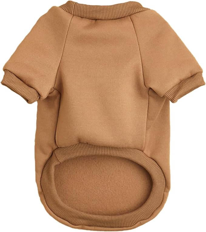 Soft Puppy Sweater for Small Dogs Winter Pullover, Coffee XS | Elastic Cuffs Pet Clothes, Holiday Party Matching, Fall Winter Daily Outfit, Soft Breathable Machine Washable Sweatshirt
