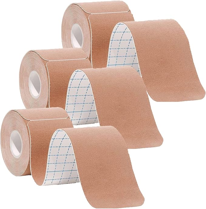 Kinesiology Tape Precut, Athletic Sports Tape Adhesive for Muscles Ankle Neck Knee Shoulder Promotes Recovery and Providing Support, Total 60 Precut Strips(Skin Color)
