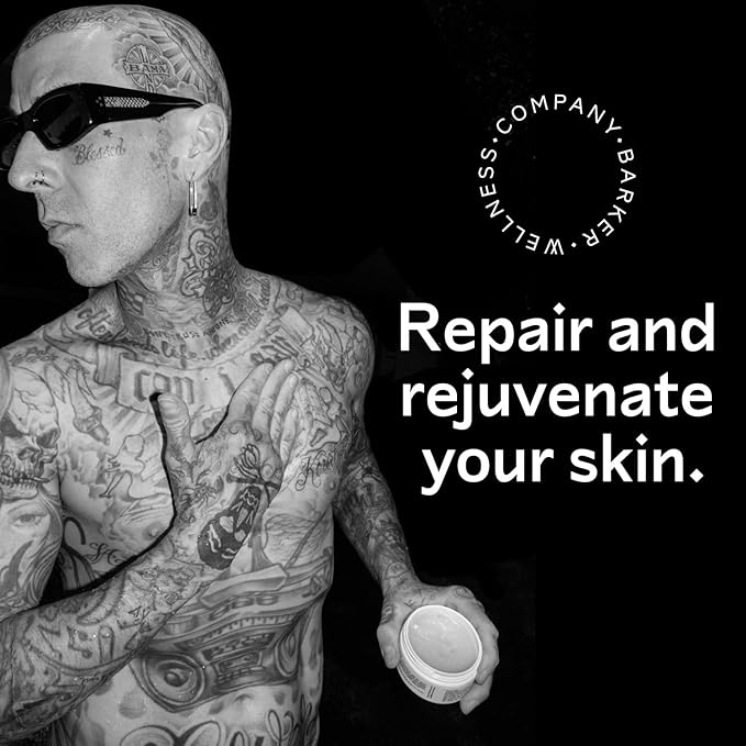 Barker Wellness Tattoo Balm – Natural Vegan Tattoo Aftercare with Bisabolol, Helichrysum & Vitamin E – Brightens Old Tattoos, Protects New Ink – Non-Greasy, Petroleum-Free, Cruelty-Free - 4 ounces