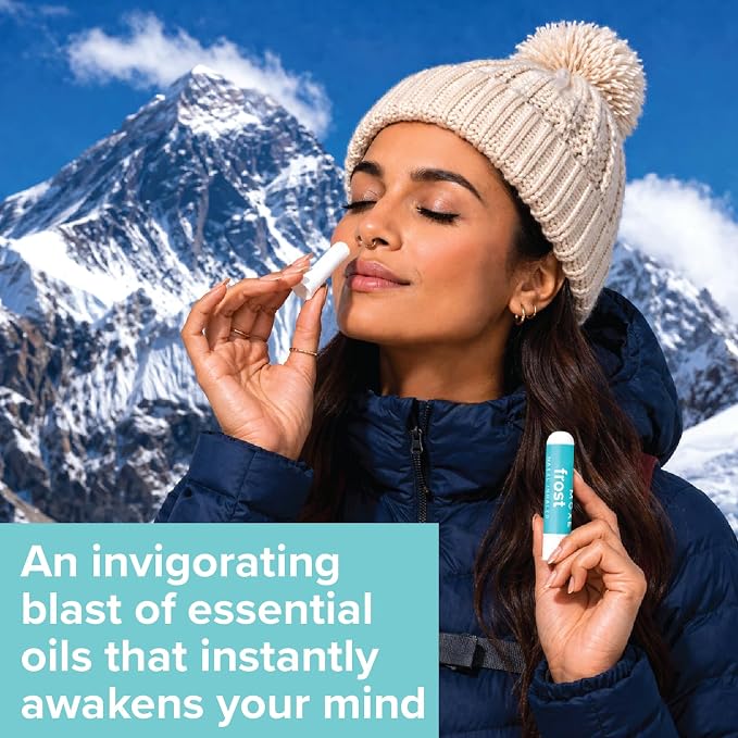 MOXE Frost - Energizing Aromatherapy Nasal Inhaler - Alleviate Headaches, Boost Focus & Energy - Cooling Sinus Blaster - Includes Peppermint, Eucalyptus, & Wintergreen Essential Oils - USA (3-Pack)