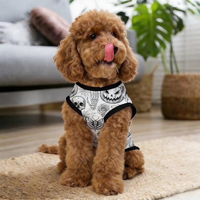 Halloween Pet Vest Skull Pumpkin Pet Shirts Large | mushroom floral Dog Shirt Vest cute pet Sleeveless Vests Ice Silk Dog T-Shirts holiday Dog Clothes Halloween Canine Wear