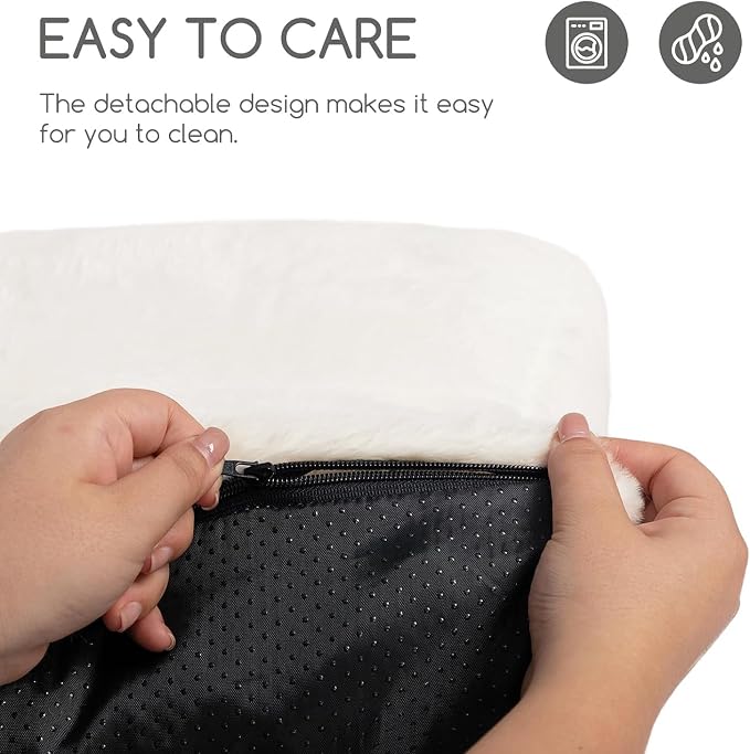 Hollypet Small Dog Large Cat Bed Puppy Couch Beds for Pets up to 25 lbs | Fluffy Dog Cat Couch Plush Soft Warming Pets Beds with Machine Washable Cover and Non-Slip Bottom