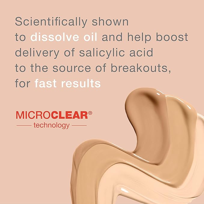 Neutrogena SkinClearing Oil-Free Acne and Blemish Fighting Liquid Foundation with.5% Salicylic Acid Acne Medicine, Shine Controlling Makeup for Acne Prone Skin, 60 Natural Beige, 1 fl. oz