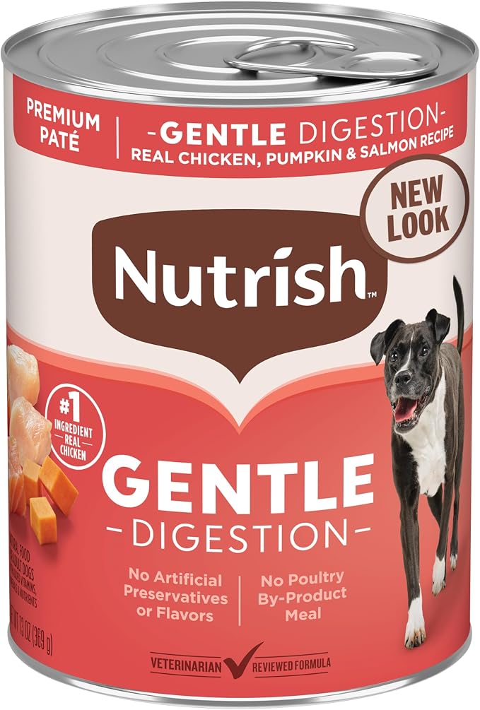 Nutrish Gentle Digestion Paté Wet Dog Food,13 oz. Can, (Rachael Ray)