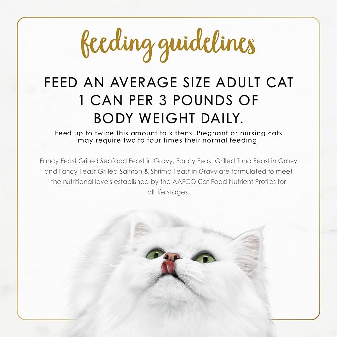 Fancy Feast Purina Grilled Wet Cat Food Seafood Collection in Wet Cat Food Variety Pack - 3 oz. Cans,(Pack of 60)