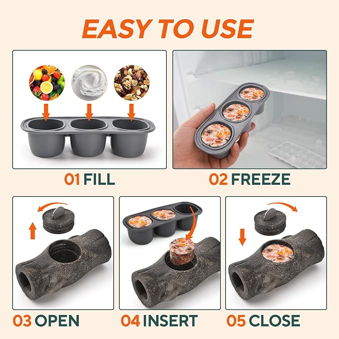 AUSCAT Dog Enrichment Toys, Dog Frozen Treat Toys to Keep Them Busy, Interactive Dog Toys for Aggressive Chewers, Stump Shape
