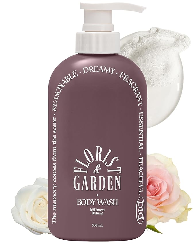 Milk in Cera Perfume Body Wash - Korean Moisturizing Body Cleanser for All Skin Types - Refreshing & Sweet Floral Scent - with Milk Protein and Ceramide, 16.9 fl.oz.