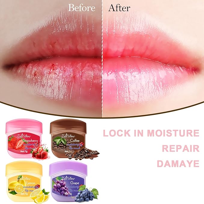 Lip Moisturizing 24 Set, Nourishing & Lip Balm Fruit Flavor Sets with Olive Oil, Peach & Jojoba Oil, Lip Care for Dry Peeling, Dull, Lip Lines, Moisturizing and Repairing Lipstick