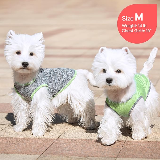 KYEESE 2Pack Dog Shirt for Small Dogs Sun Protection Tank Top for Summer | Reflective for Safety, Lightweight & Breathable, Shedding Control, Skin-Friendly for Sensitive Dogs, Easy On/Off, Quick Dry