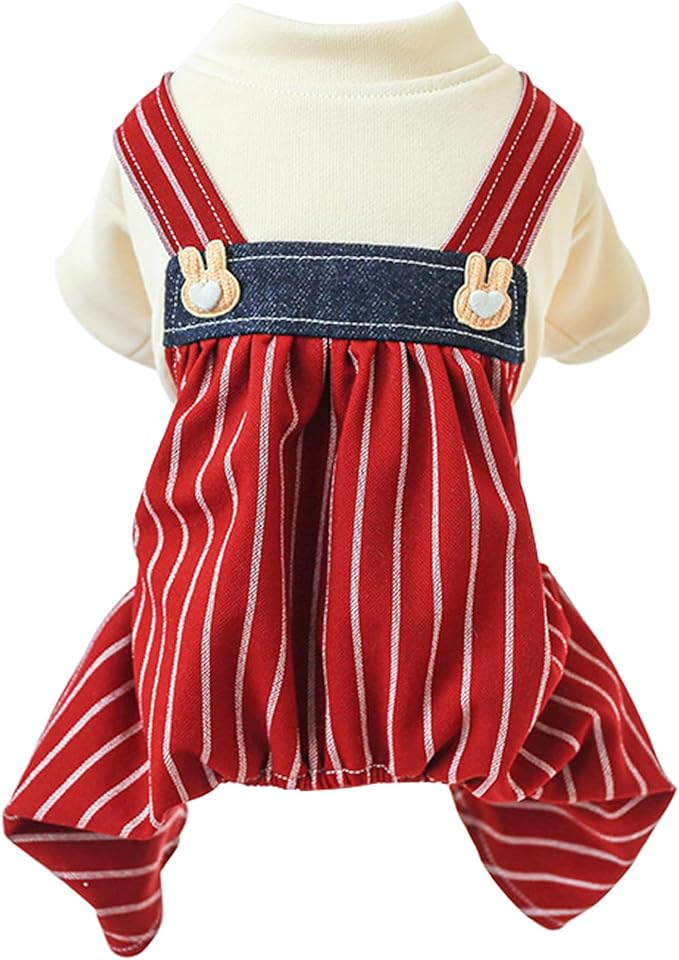 Dog Comfortable Soft Overalls Dog One-Piece Bear Outfit Puppy Cute Sweater Shirt Corduroy Pants Pet Stylish Summer Spring Clothes for Small Dogs Chihuahua Dachshund Daily Holiday Jumpsuit Costume