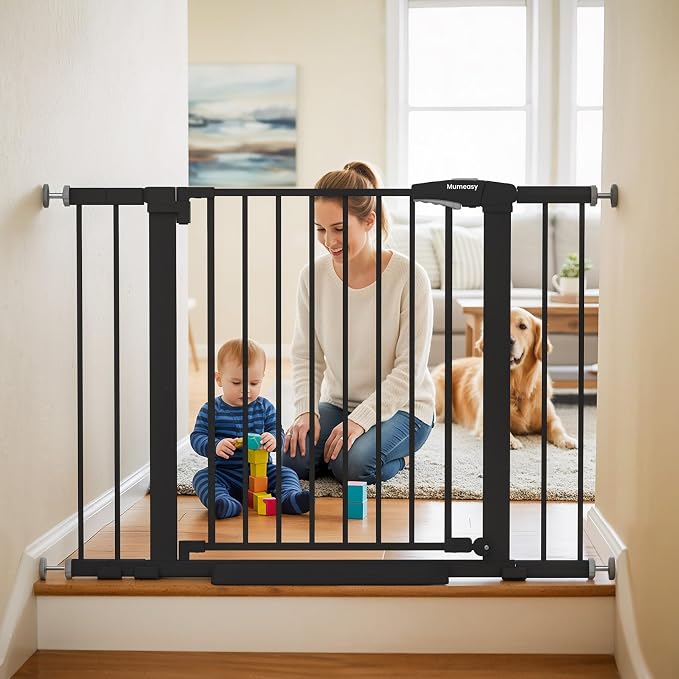 Mumeasy 29.7-43" Baby Gate for Stairs & Doorways, Pressure Mounted Dog Gate