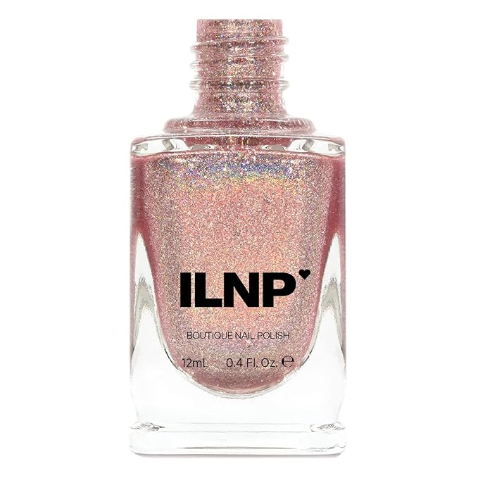 ILNP Pink Mimosa - Rosy Pink Holographic Nail Polish