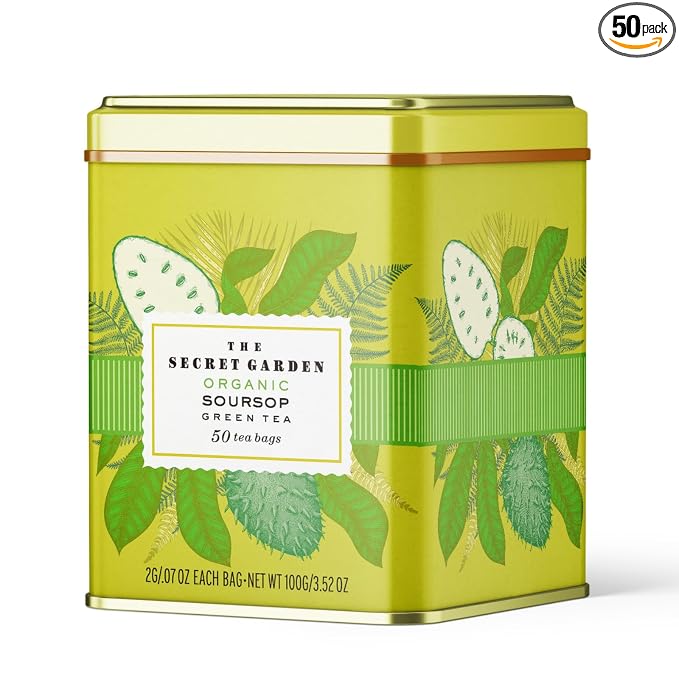 Life Plus Style Gourmet Secret Garden Organic Soursop Green Tea 50 Premium Tea Bags Blend of Pure Soursop Leaves Gluten Free No Additives No Sugar Non GMO