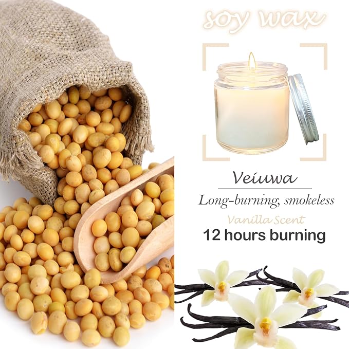 36 Pcs 4 Oz Mini Soy Candles,Vanilla Scented,Aromatherapy Candle,Bulk Candle Set，Great Stress Relieving Scented Candles for Girls as a Gift for Birthdays, Weddings and More!
