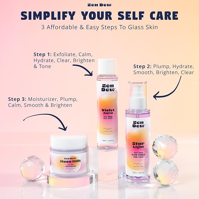 Moon Milk Snail Mucin Moisturizer Gel Cream 3.52 Oz - Blue Light Skin Defense - Korean Snail Mucin Serum Cream that Replenishes Moisture & Leaves Skin Brighter, Plumper, Soothed & Smooth