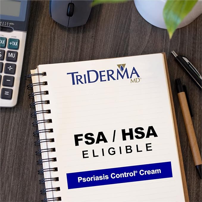 TriDerma Psoriasis Control Face & Body Cream - Maximum Strength 3% Salicylic Acid, AP4 Aloe Vera Gel, Urea Cream - Extra Moisturizing Treatment, No Cortisone or Coal Tar - FSA Eligible - 6 Oz