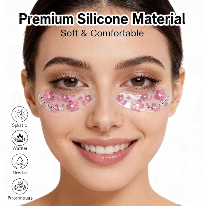 BLACKWINGS Self Adhesive Silicone Under Eye Pads, Reusable Moisturizing Under Eye Patches for Lash Lift & Eyelash Extensions, Soft Lash Extension Tools Eye Gel Pads for Salon & Home Use(Mix 6 pairs)