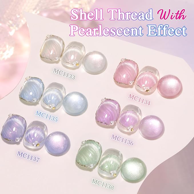 Double Rhythm 15ML Ice Glass Cat Eye Gel Polish with Magnet Holographic Glitter Shimmer Translucent Sheer Color Salon Soak Off Magnetic Nail at Home (Mermaid Blue-MC1135)