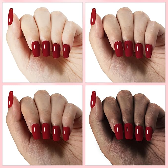 Cherry Red Nail Polish: Quick Dry Nail Polish Fingernail Polish for Women Non Gel Air Drying, Nail Lacquer for Nail Art Manicure Home DIY, 15ML