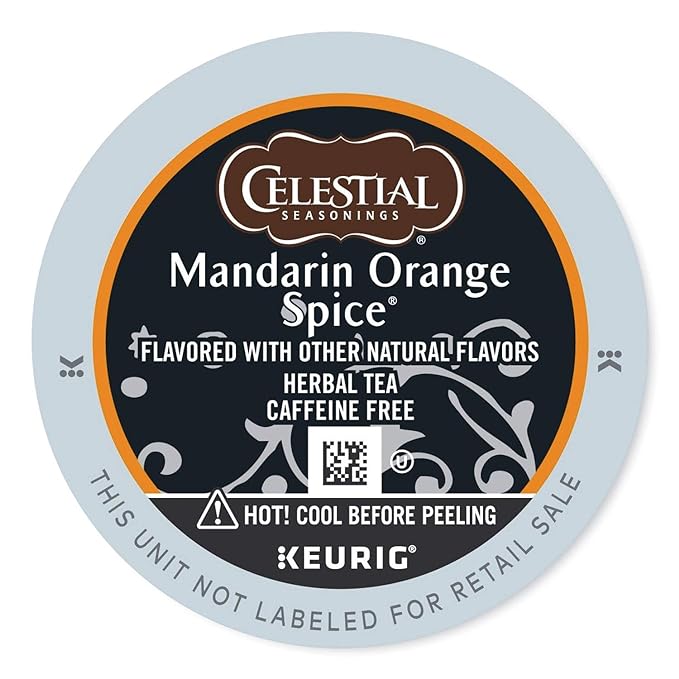 Celestial Seasonings Mandarin Orange Spice Herbal Tea, K-Cup Portion Pack for Keurig K-Cup Brewers, 24-Count