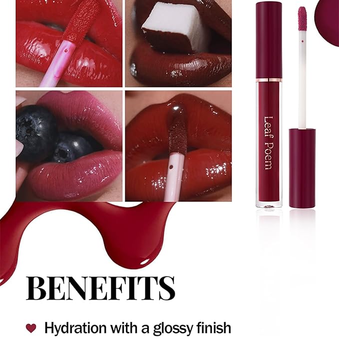 Lip Gloss Set with Glossy and Soft Brush Non-Sticky Moisturizing Lipgloss for Women Lip Makeup Collection (6 Pcs B)
