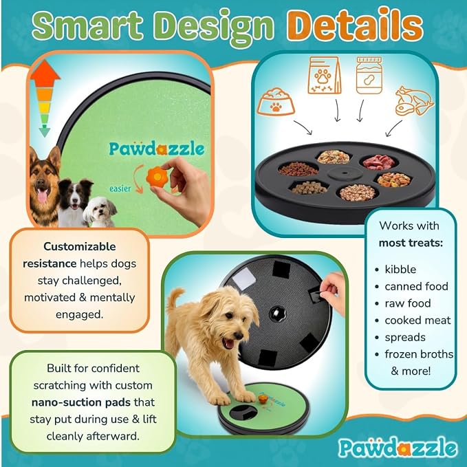 Adjustable Dog Nail Scratch Board with Treat Box – Interactive Dog Nail File Scratch Pad | Built-in Treat Dispenser | Non-Slip | Stress-Free Nail Care for Dogs