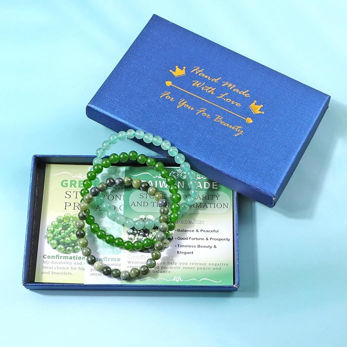 NCB 2.3-Piece 4mm Natural Crystal Gemstone Stretch Bracelets – Handmade Reiki Energy Healing Jewelry for Meditation,Yoga, Unisex