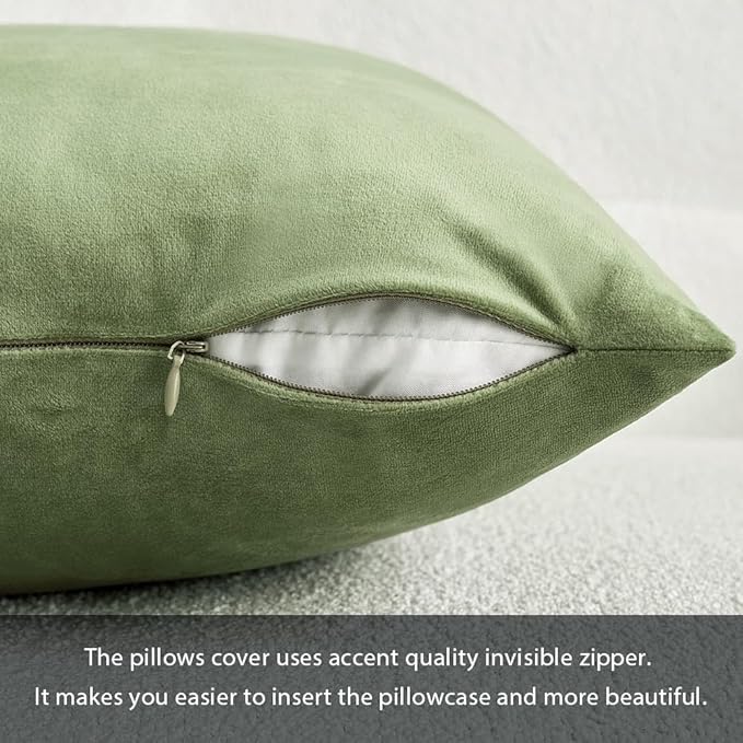 MIULEE Velvet Pillow Cover Soft Luxury Decorative Throw Pillow Cover Single Rectangle Cushion Case for Spring Couch Sofa Bedroom Car Decor,12x20 Inch Sage Green | Soft Luxury Decorative Throw Pillow Cover, Single Rectangle Cushion Case, Home Decor for ...