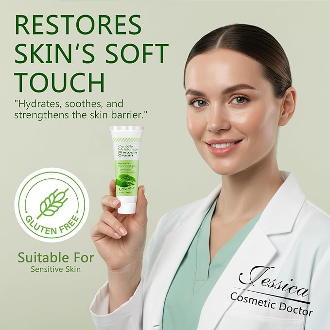 ITECFREELY Moisturizer Phytocin Cream, Natural Centellâ Asiatica Extract Cream for Sensitive Skin, Helps Soothe and Hydrate for Smoother Skin