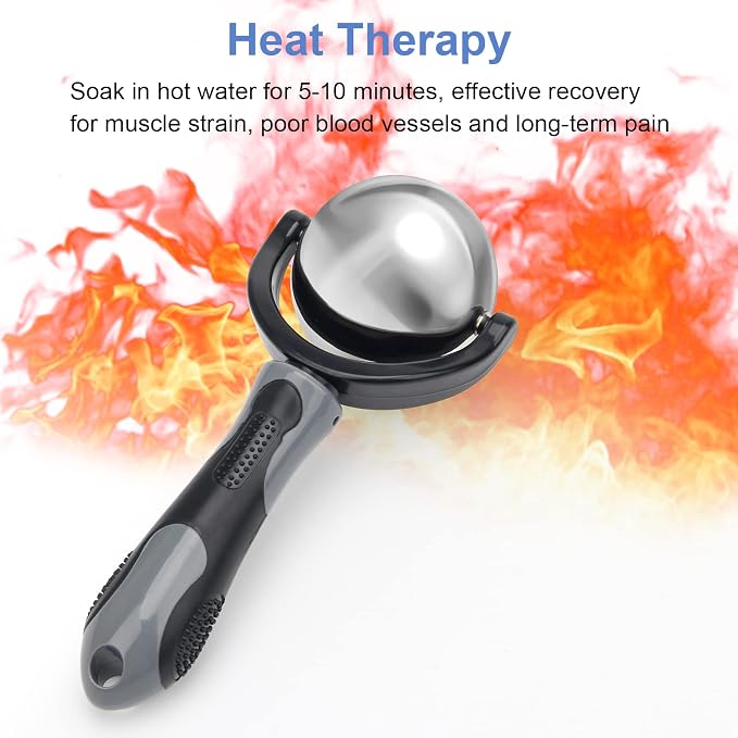 Catcan Cold Massage Roller Ball, Cold Therapy Relief, Portable Fitness Ice Roller Ball with Handle, Great Tool for Back/Neck Pain, Muscles Recovery and Inflammation