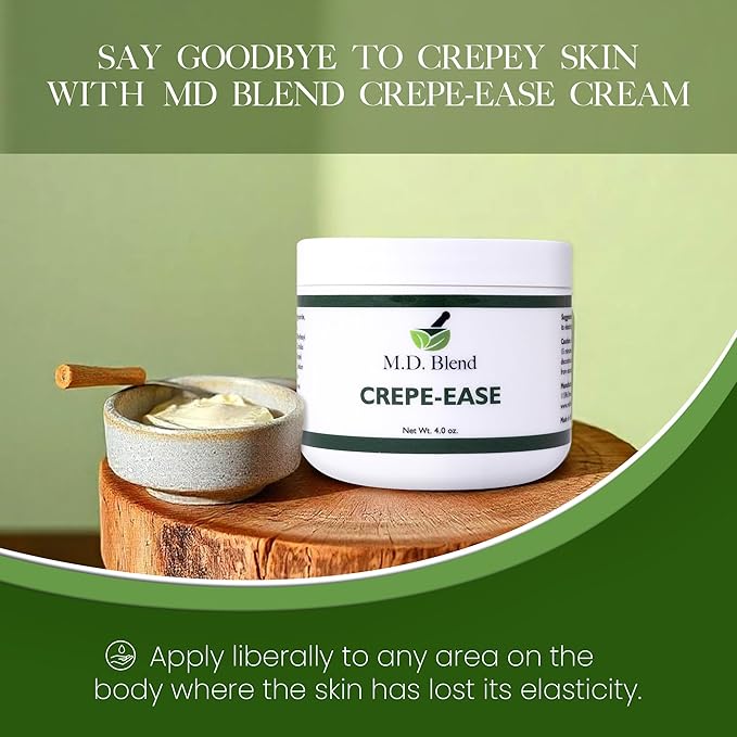 Crepe-Ease Body Moisturizer Anti Aging Retinol Cream Firming, Smoothing & Hydrating Cream for Crepey Skin on Neck, Arms & Legs Crepe Skin Repair, Advanced Crepe Fix, 4 oz