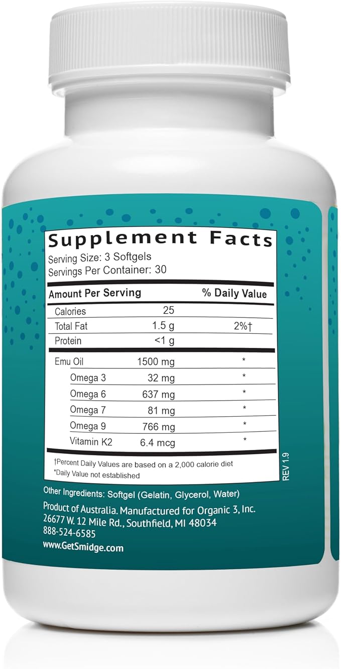 Smidge® Australian Emu Oil – 90 Softgels