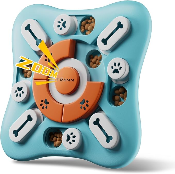 FOXMM Interactive Dog Treat Puzzle Toys for IQ Training&Mental Stimulating | Fun Slow Feeder,Large Medium Small Dogs Enrichment Toys with Squeak Design,Ideal Gifts for Puppies,Cats,Dogs