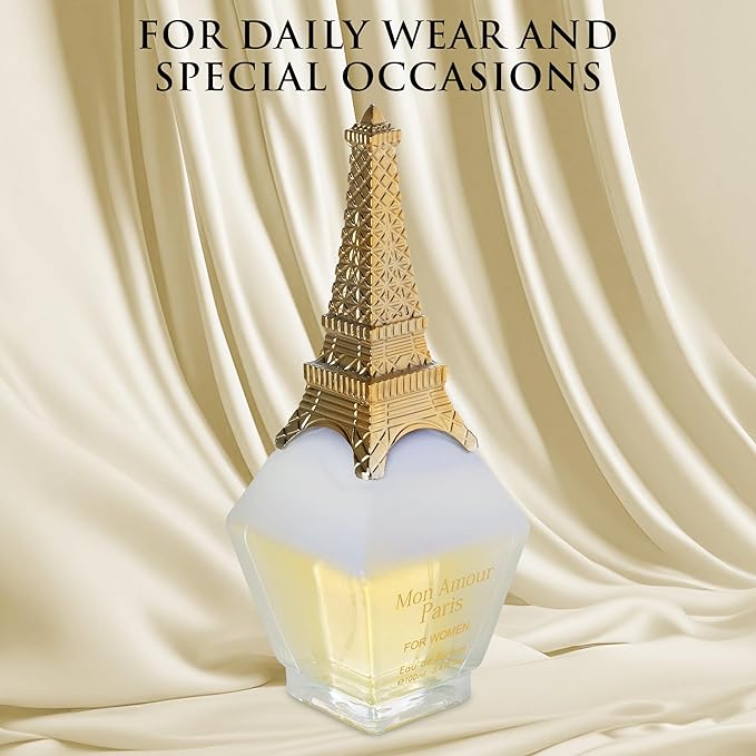 Mon Amour Paris for Women Eau De Parfum - Floral & Fruity - Ylang-Ylang, Damascus Rose, Jasmine - Classy & Elegant fragrance for Woman - Suitable for Daily Wear & Special Occasions - 100ml Bottle