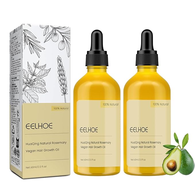 2Pack Natural Hair Growth Oil,Carvenchi Hair Growth Oil with Rosemary,Hair Regrowth for Dry Damaged and Thin Hair