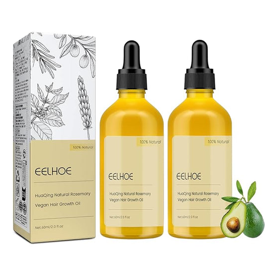 2Pack Natural Hair Growth Oil,Carvenchi Hair Growth Oil with Rosemary,Hair Regrowth for Dry Damaged and Thin Hair
