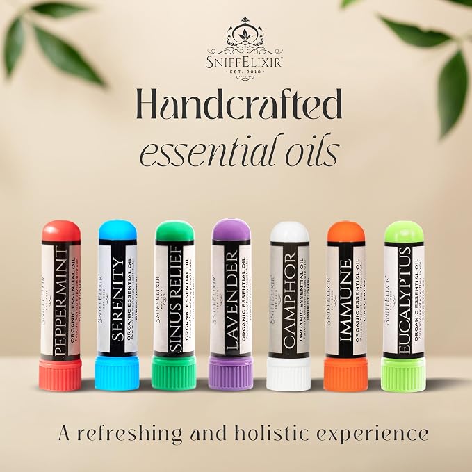 Eucalyptus Essential Oil Aromatherapy Nasal Stick Vapor Inhaler - Allergy Relief, USA Made with Organic Essential Oils, Natural Breathe Easy Support