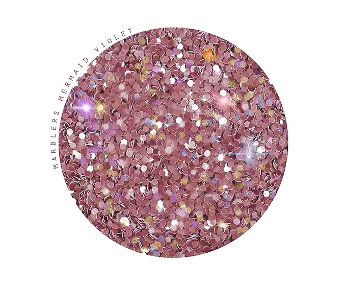 MARBLERS Mermaid Shaped Face & Body Glitter [Violet] 0.18oz (5g) | Chunky | Chopped | Flake | Non-Toxic | Vegan | Cruelty-Free | Festival, Rave & Party Makeup | Eye, Hair, Nail Polish, Eyeshadow