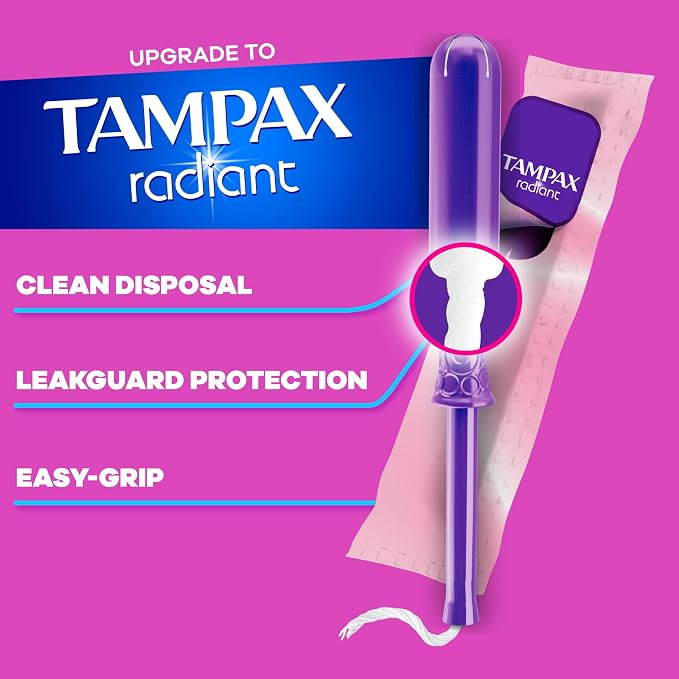Tampax Pearl Tampons for Women Multipack, with LeakGuard Braid, Super/Super Plus/Ultra Absorbency, Unscented, 102 Count (3 Packs of 34)