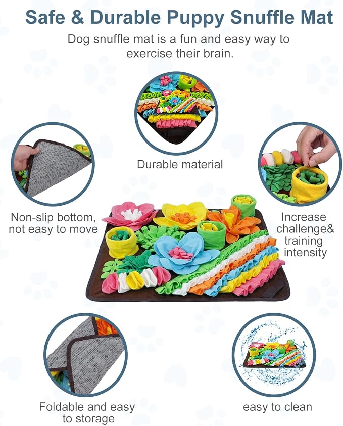 Snuffle Mat for Dogs, 20in Interactive Dog Puzzle for Medium & Large
